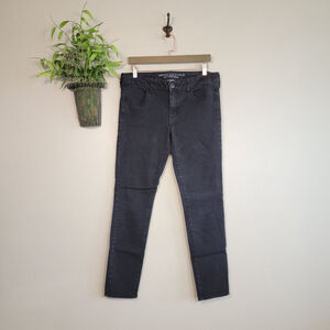 American Eagle Jegging Mid Rise Skinny Super Stretch Black Wash 12 Jeans Y2K